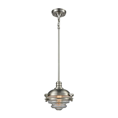 Zera 1 Light 10 inch Satin Nickel with Clear Mini Pendant Ceiling Light
