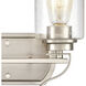 Market Square 2 Light 12 inch Brushed Nickel Vanity Light Wall Light