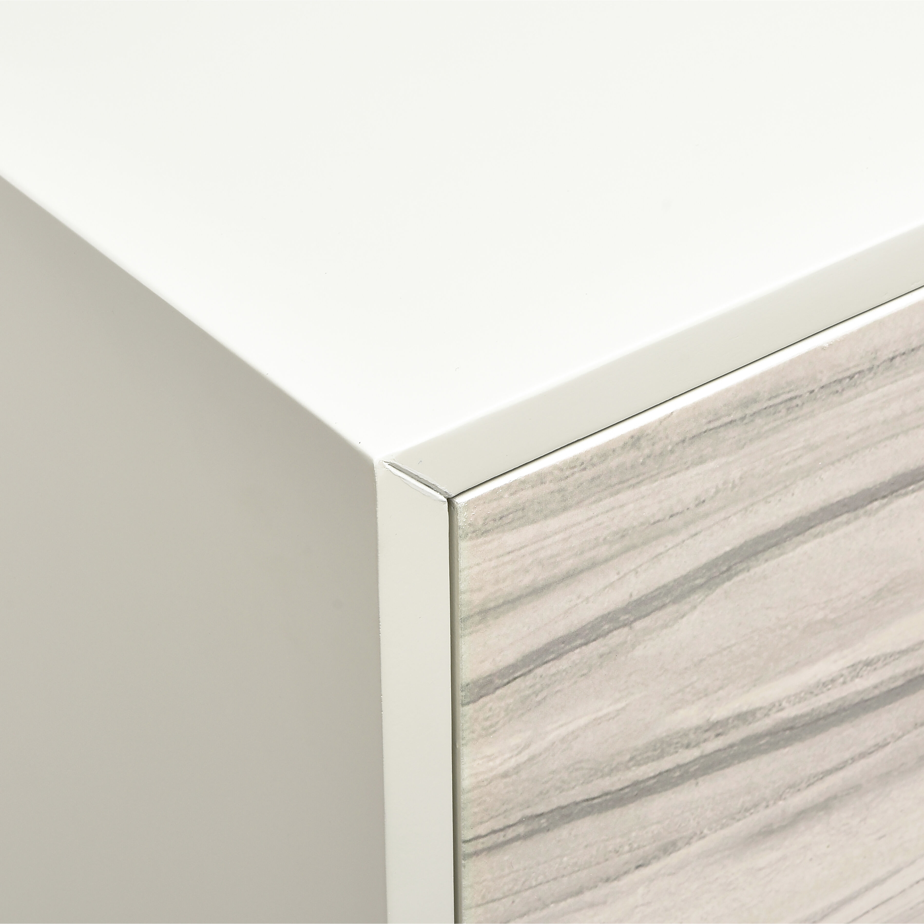 Reynolds White with Almond and Brass Cabinet