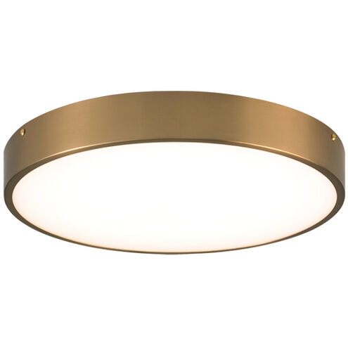 Plato LED 15 inch Aged Gold Brass Flush Mount Ceiling Light