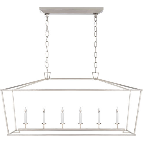 Chapman & Myers Darlana 6 Light 54 inch Polished Nickel Linear Lantern Pendant Ceiling Light, Large