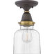 Academy 1 Light 6.5 inch Oil Rubbed Bronze with Heritage Brass Indoor Flush Mount Ceiling Light