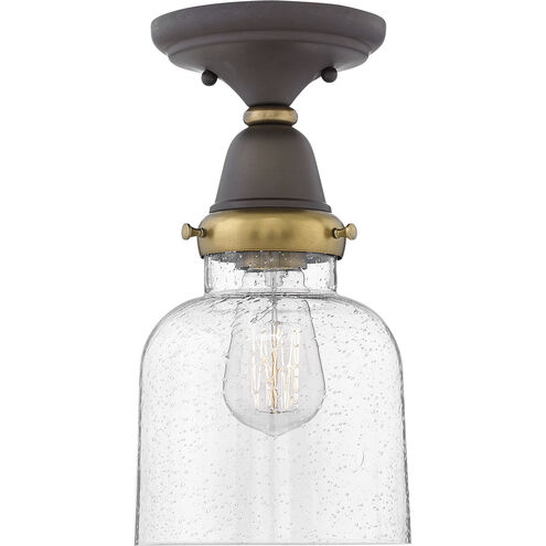 Academy 1 Light 6.5 inch Oil Rubbed Bronze with Heritage Brass Indoor Flush Mount Ceiling Light
