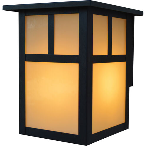 Mission 1 Light 7.25 inch Satin Black Outdoor Wall Mount in Gold White Iridescent, T-Bar Overlay