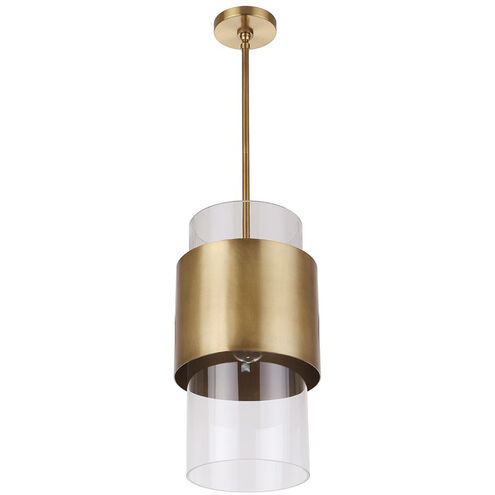 Jupiter 1 Light 10.5 inch Brass Pendant Ceiling Light