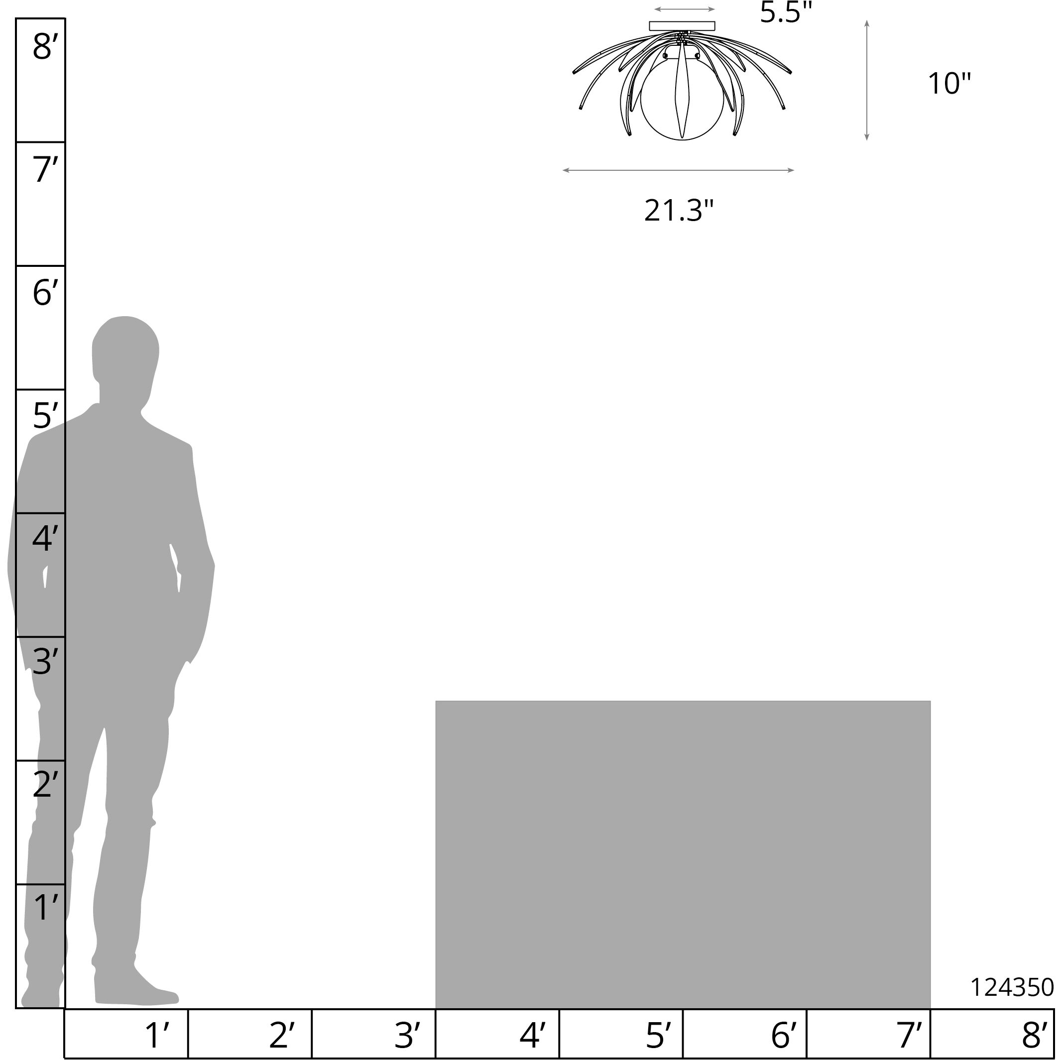 Dahlia 1 Light 21.3 inch Dark Smoke Semi-Flush Ceiling Light in Opal