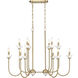 Allistair Linear Chandelier Ceiling Light in Modern Gold