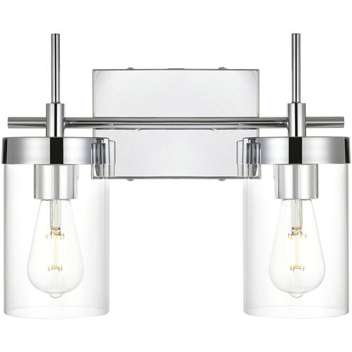 Benny 2 Light 14 inch Chrome Bath Sconce Wall Light