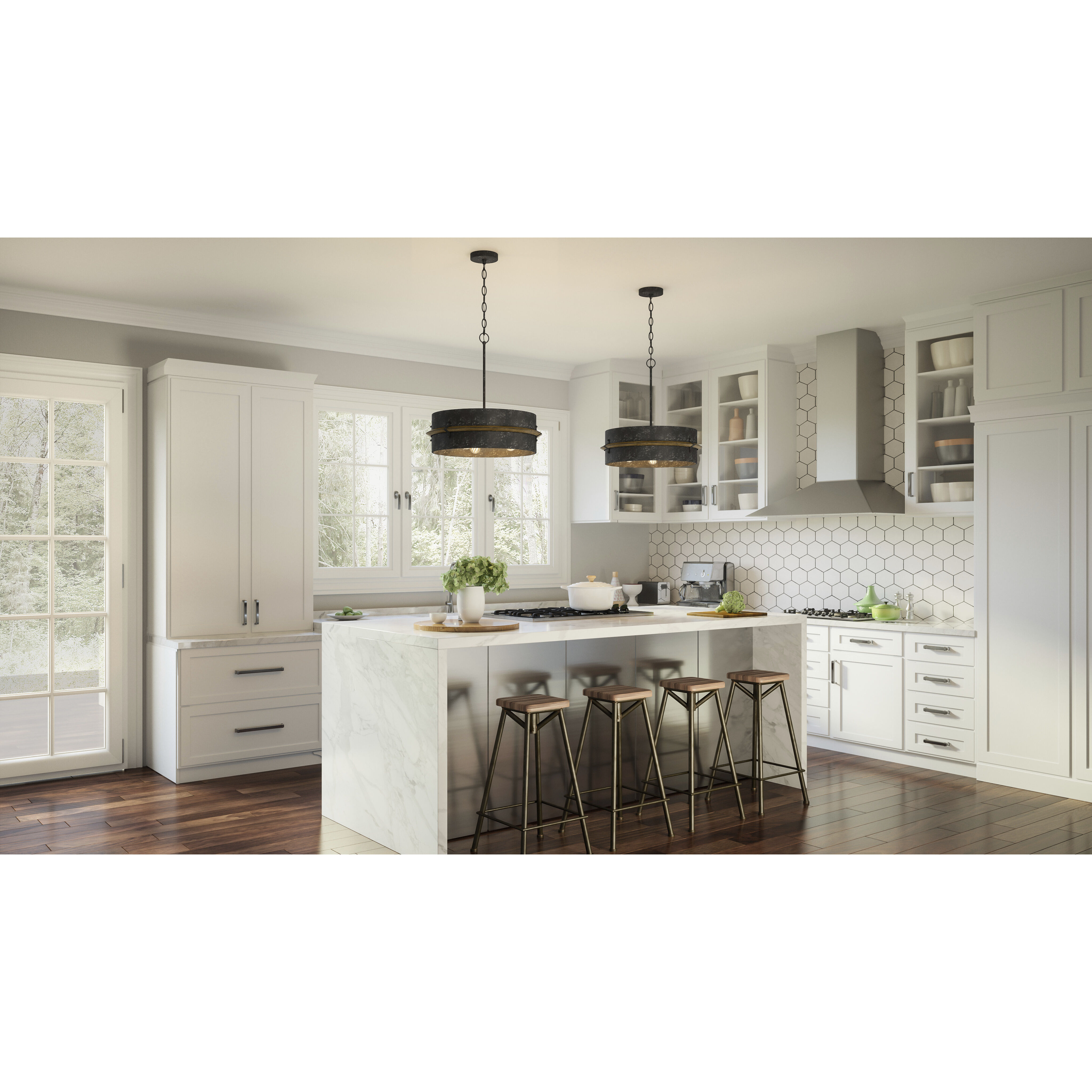 Lariat 3 Light 21 inch Old Black Finish Pendant Ceiling Light