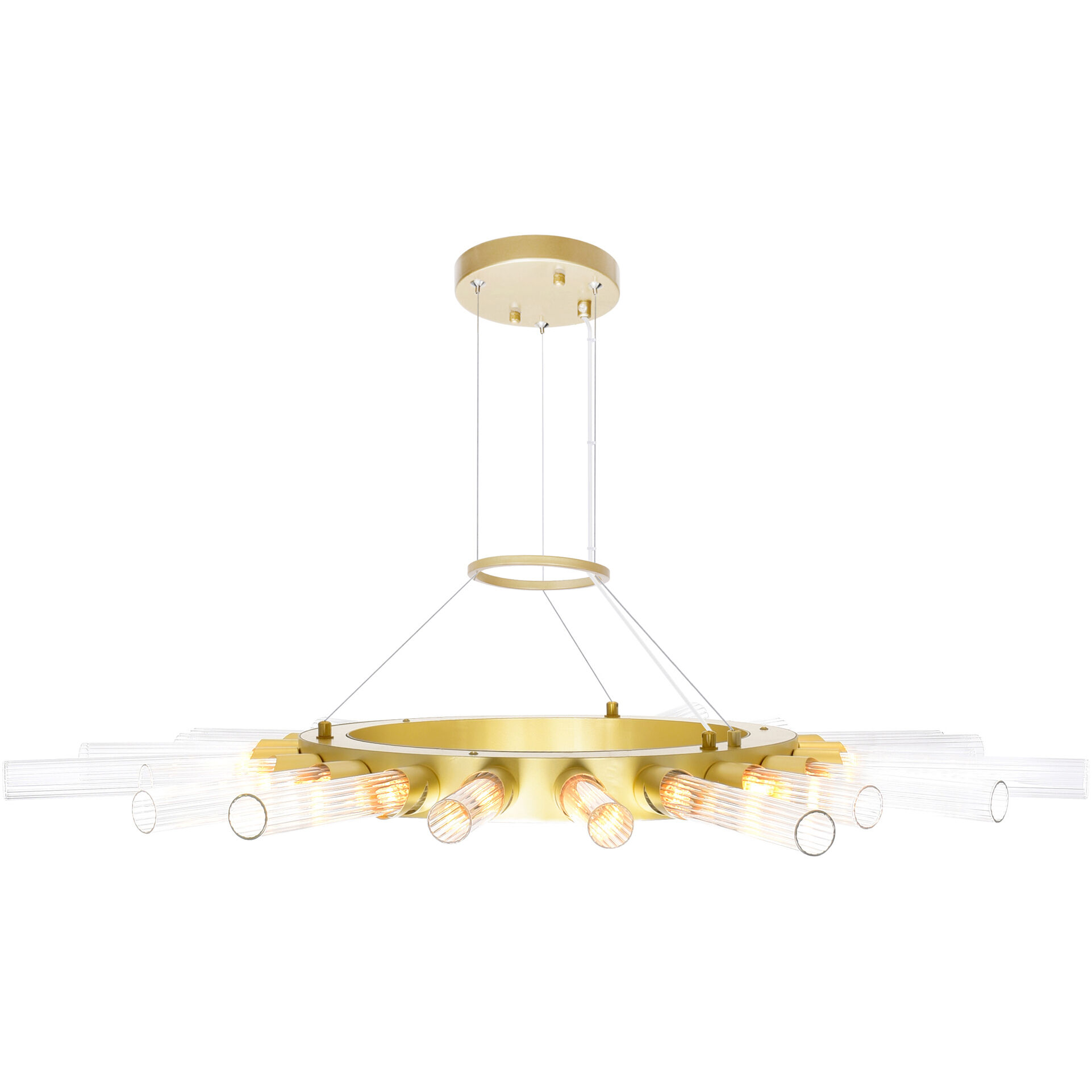 Collar LED 38 inch Satin Gold Chandelier Ceiling Light