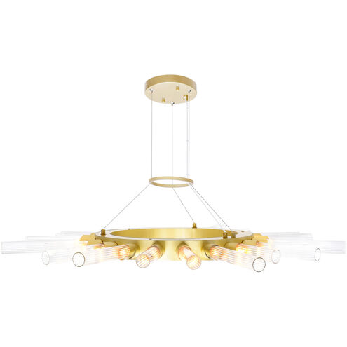Collar LED 38 inch Satin Gold Chandelier Ceiling Light