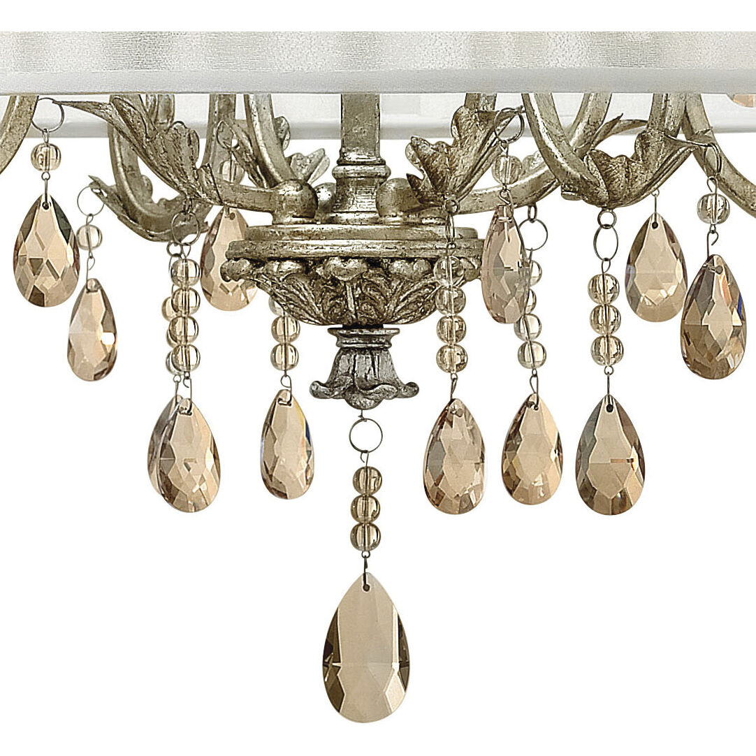 Carlton 4 Light 24 inch Silver Leaf Indoor Semi-Flush Mount Ceiling Light