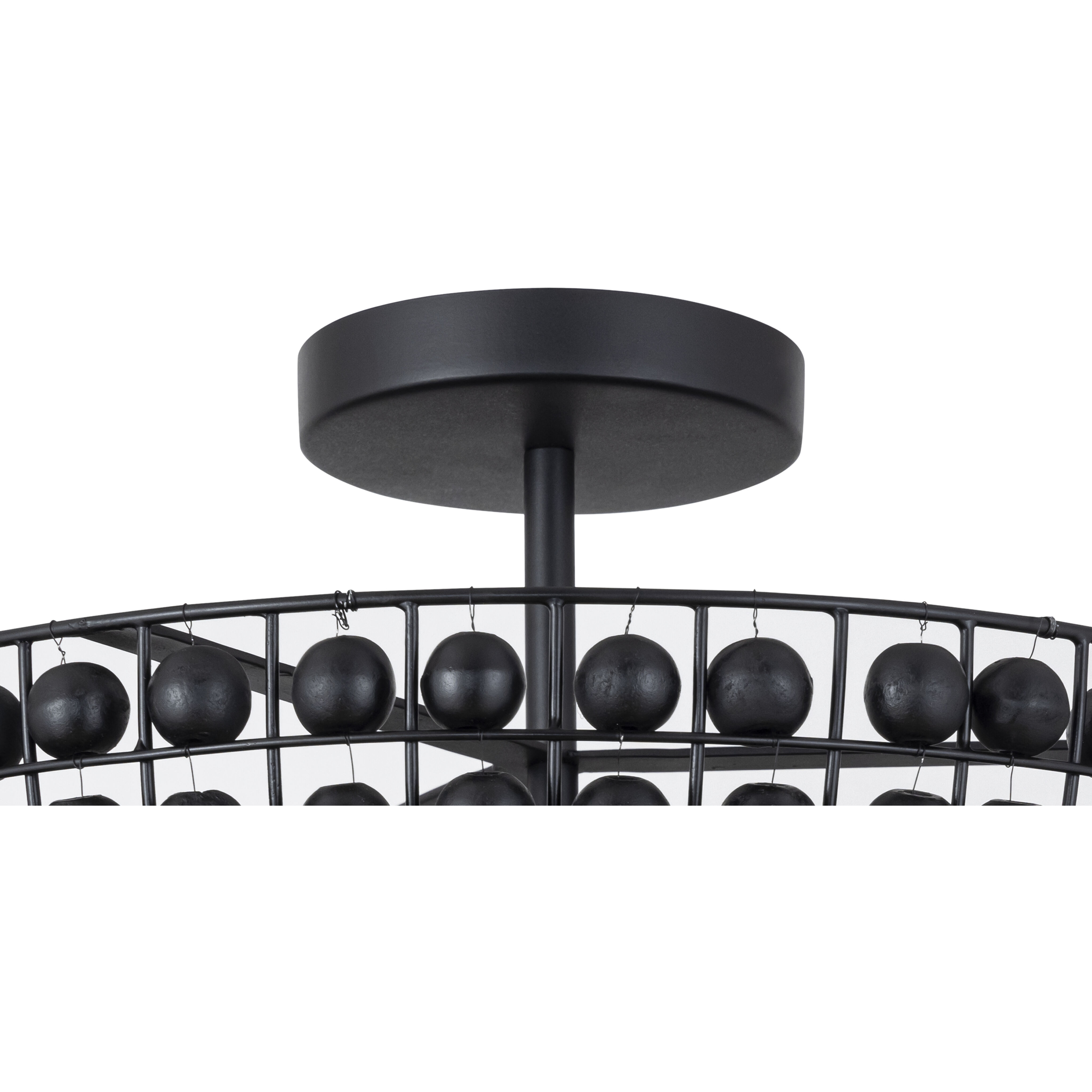 Burkley 2 Light 16 inch Matte Black Semi-Flush Mount Ceiling Light