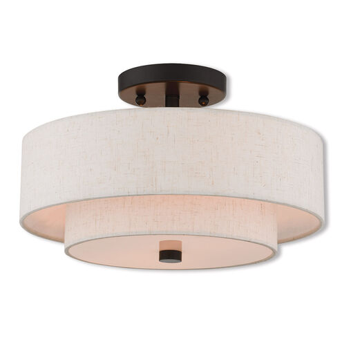 Claremont 2 Light 13 inch English Bronze Semi-Flush Mount Ceiling Light