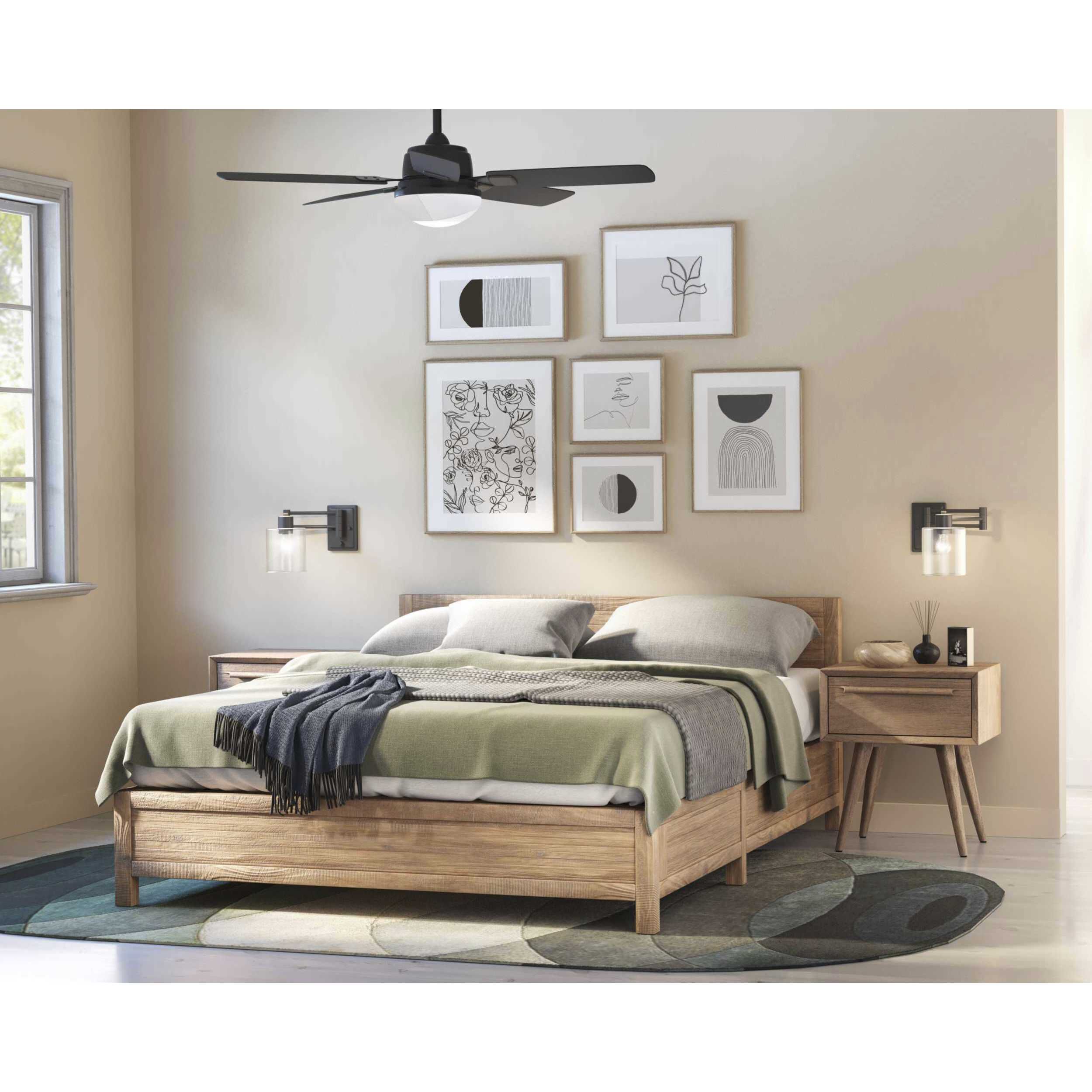 Milner 10 inch 60.00 watt Matte Black Swing Arm Wall Light