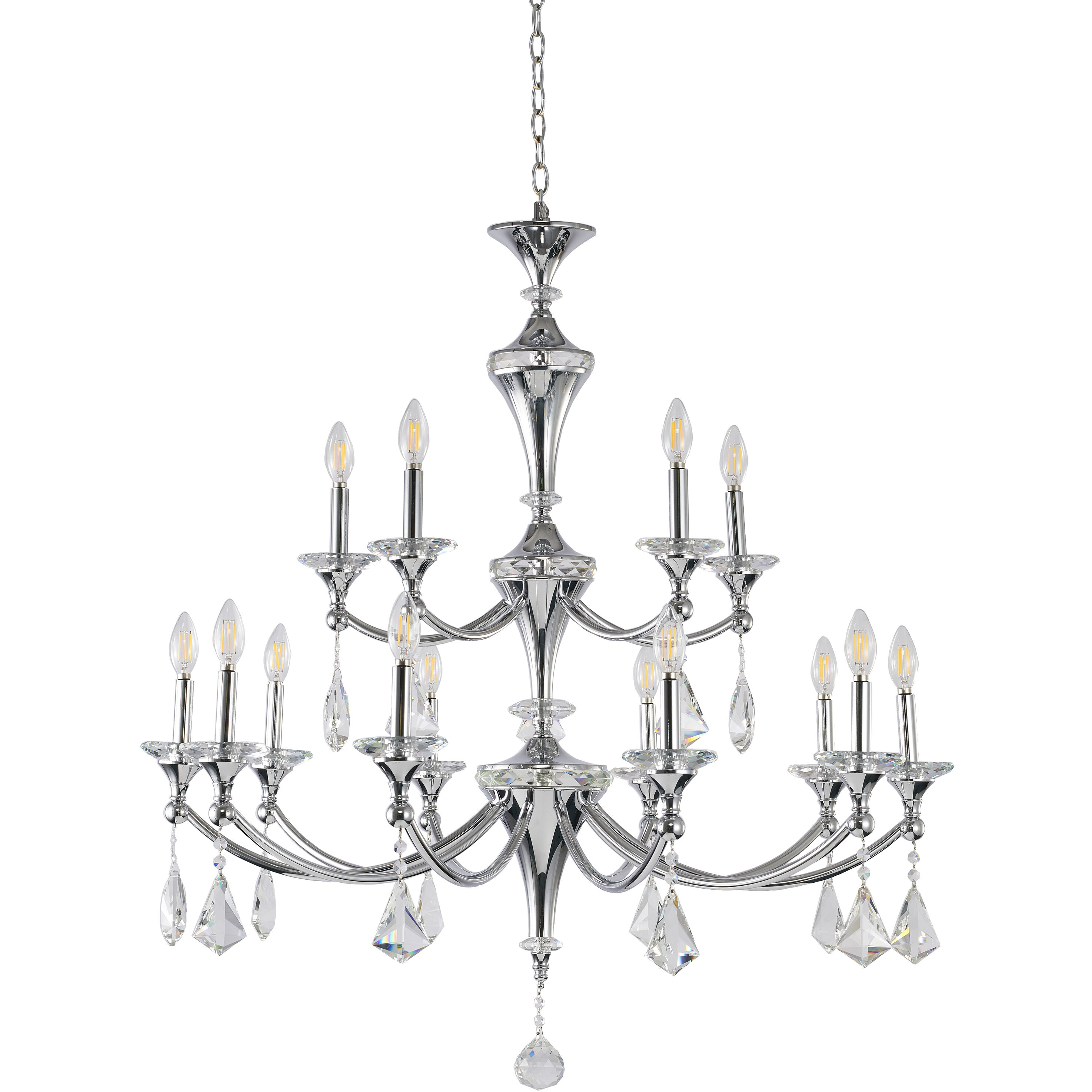 Canada 15 Light 36.5 inch Chrome Chandelier Ceiling Light