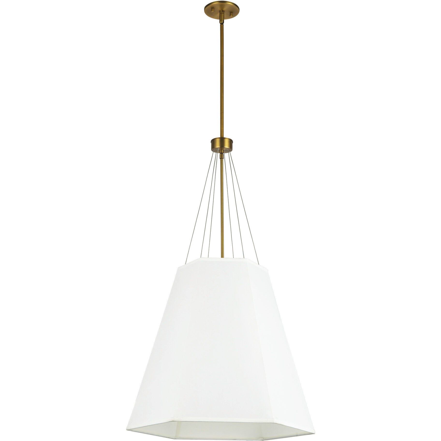 Alora Mood Manila Pendant Ceiling Light in Aged Gold and White Linen
