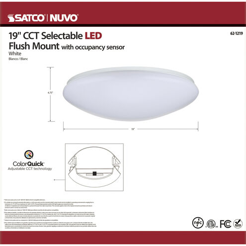 Cloud LED 19 inch White Flush Mount Ceiling Light