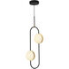 Tagliato 6.38 inch Matte Black and Brushed Gold Pendant Ceiling Light