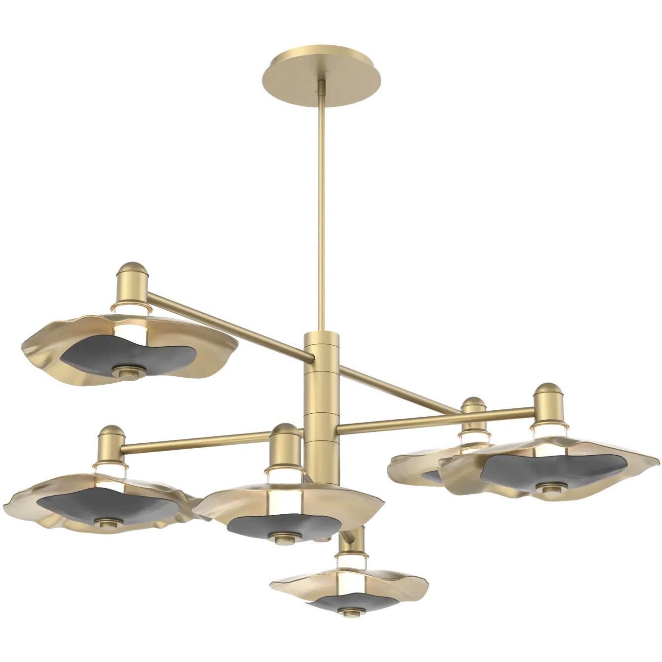 Cumulus LED 55 inch Burnished Bronze with Black Metal Mobile Chandelier Ceiling Light