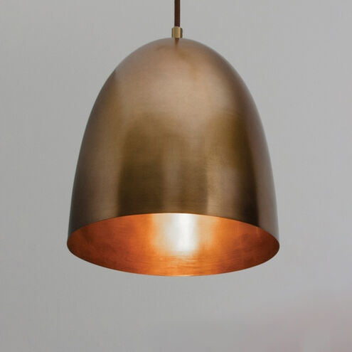Brooklyn 1 Light 10 inch Antique Brass Pendant Ceiling Light