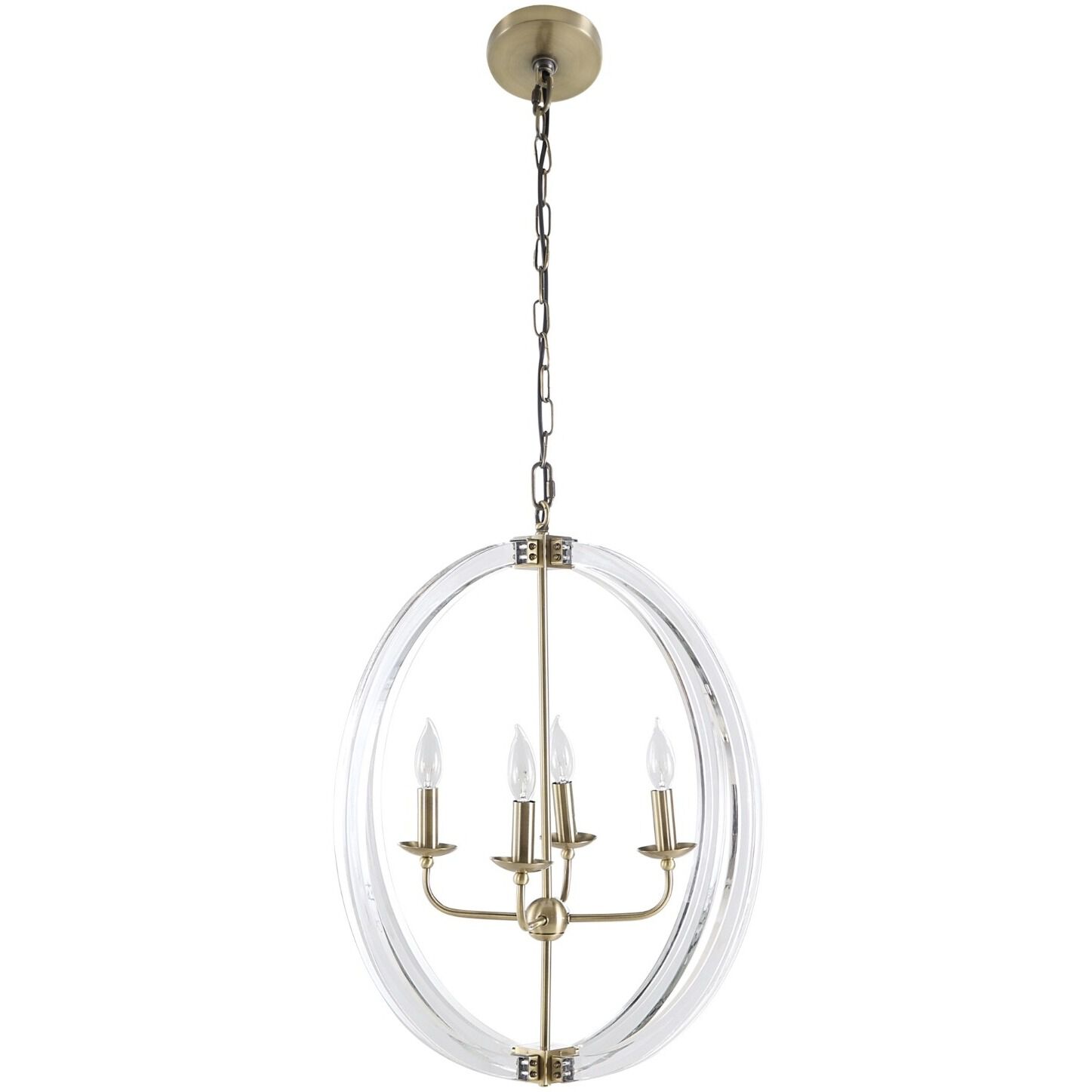 Grayson 4 Light 24 inch Antique Brass Chandelier Ceiling Light