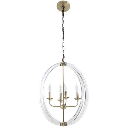 Grayson 4 Light 24 inch Antique Brass Chandelier Ceiling Light