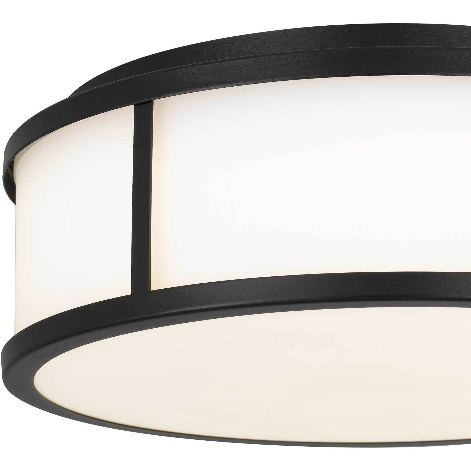 Panel Round LED 14 inch Sand Black Outdoor Flush Mount
