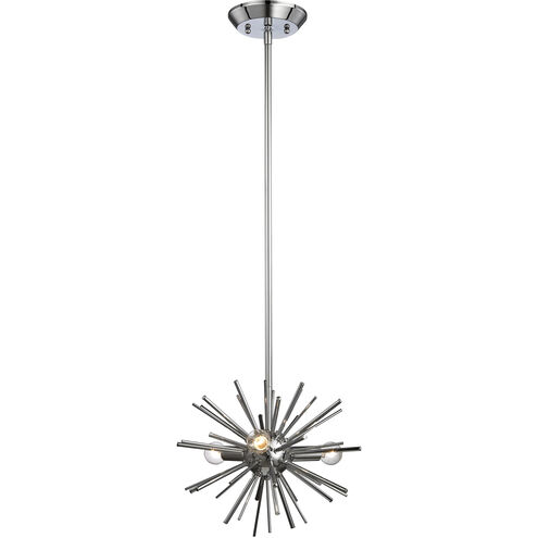 Starburst 3 Light 12 inch Polished Chrome Mini Pendant Ceiling Light