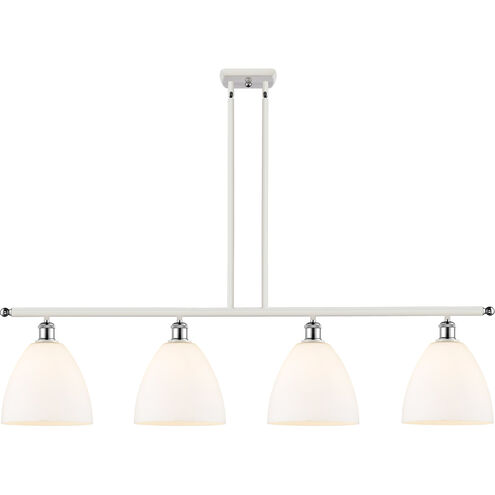 Ballston Ballston Dome LED 48 inch White and Polished Chrome Island Light Ceiling Light in Matte White Glass