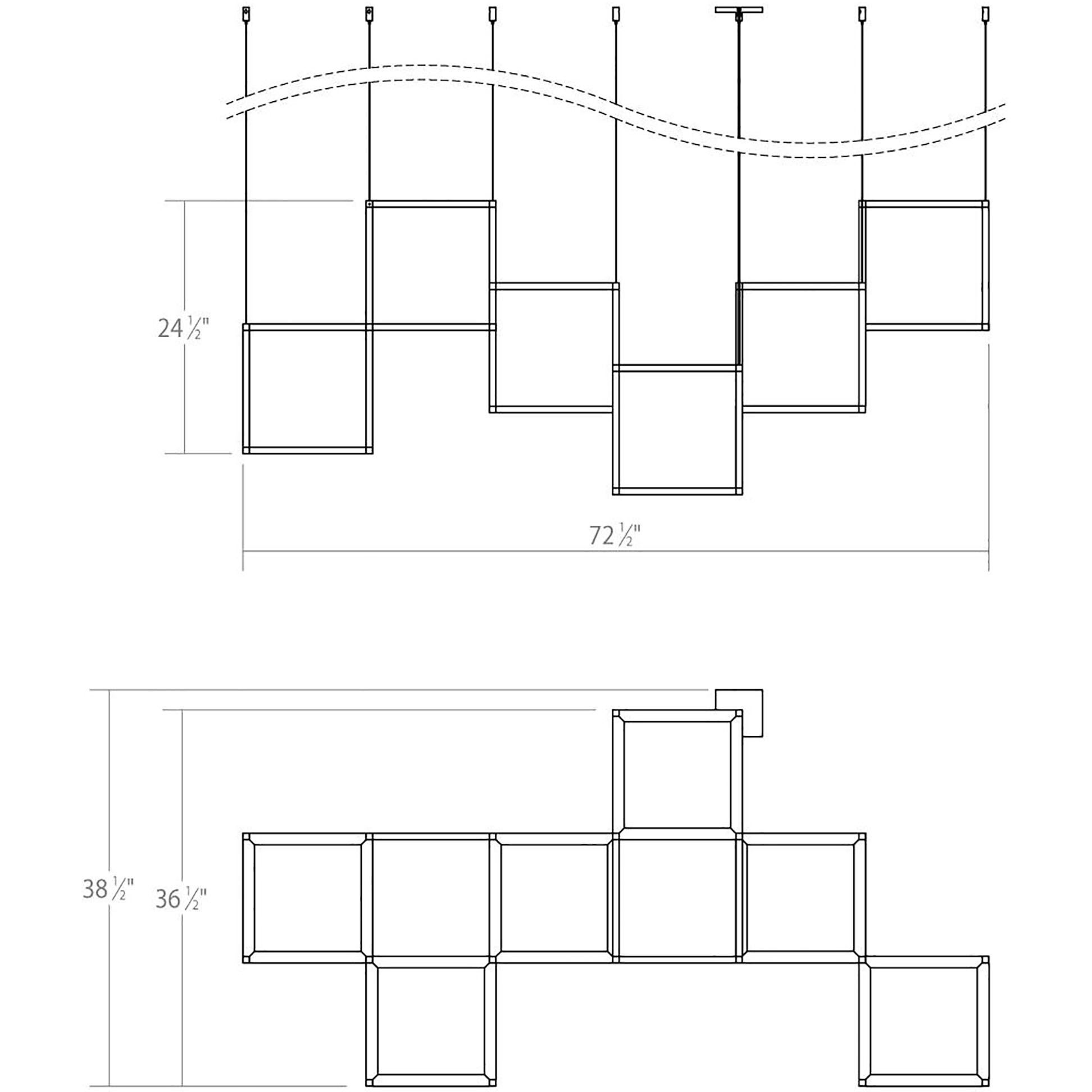 Cubix LED 73 inch Satin Black Pendant Ceiling Light