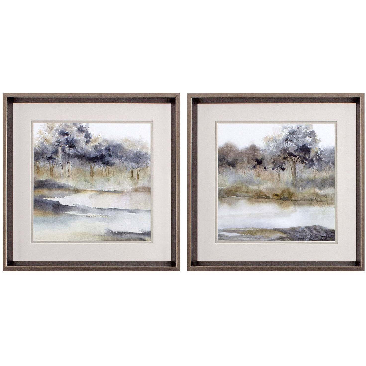 Landscapes Blue and Brown and Gray and Neutral Framed Art, Propac