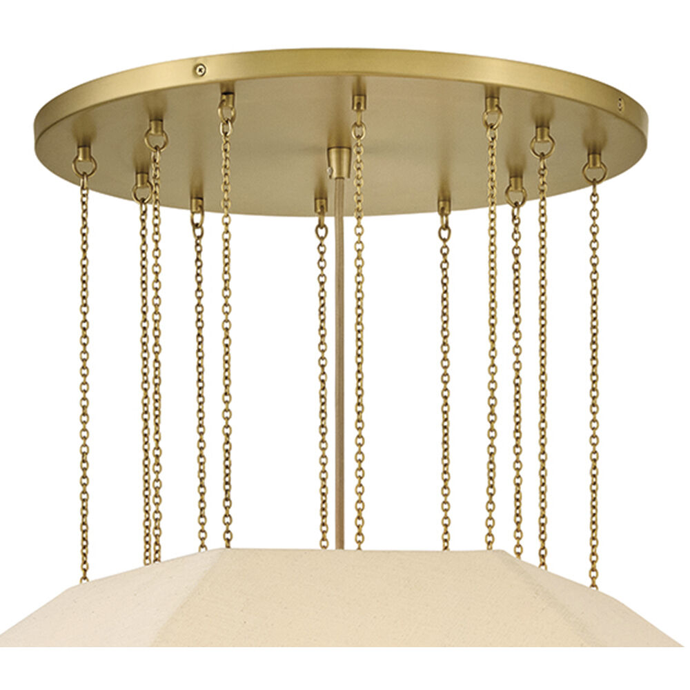 Lisa McDennon Lyla 6 Light 32.25 inch Lacquered Brass Chandelier Ceiling Light, Drum