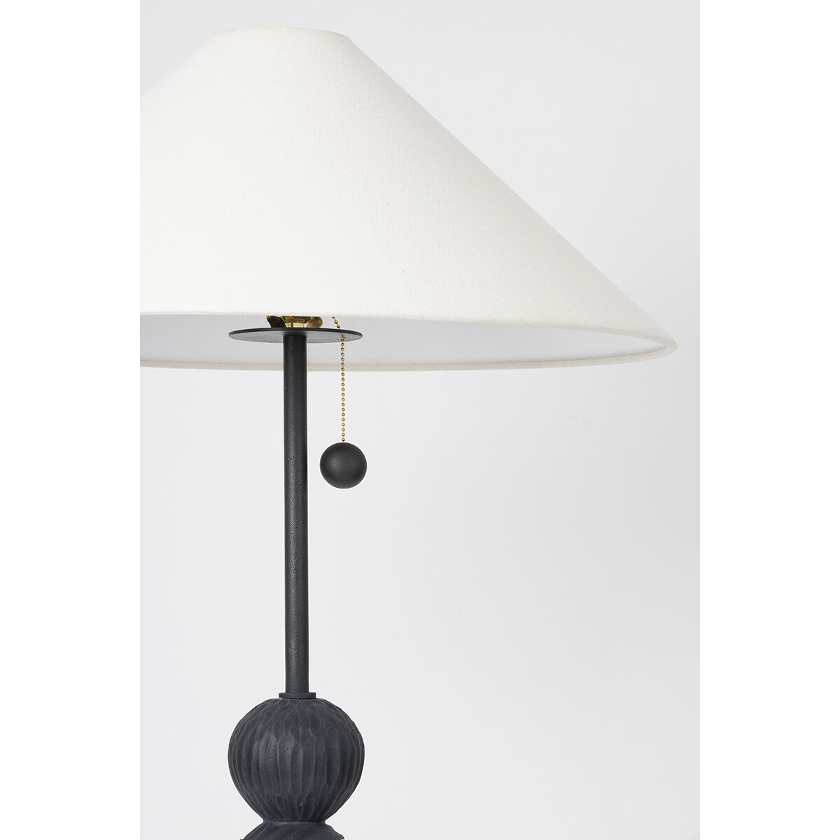 Miela 64 inch 15.00 watt Forged Iron/Ceramic Black Motif Table Lamp Portable Light