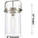 Pilaster 1 Light 9.38 inch Satin Nickel Pendant Ceiling Light in Matte White Glass