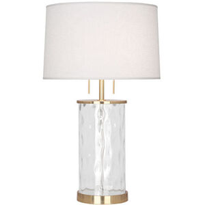 Gloria 28 inch 150 watt Wavy Glass with Modern Brass Table Lamp Portable Light