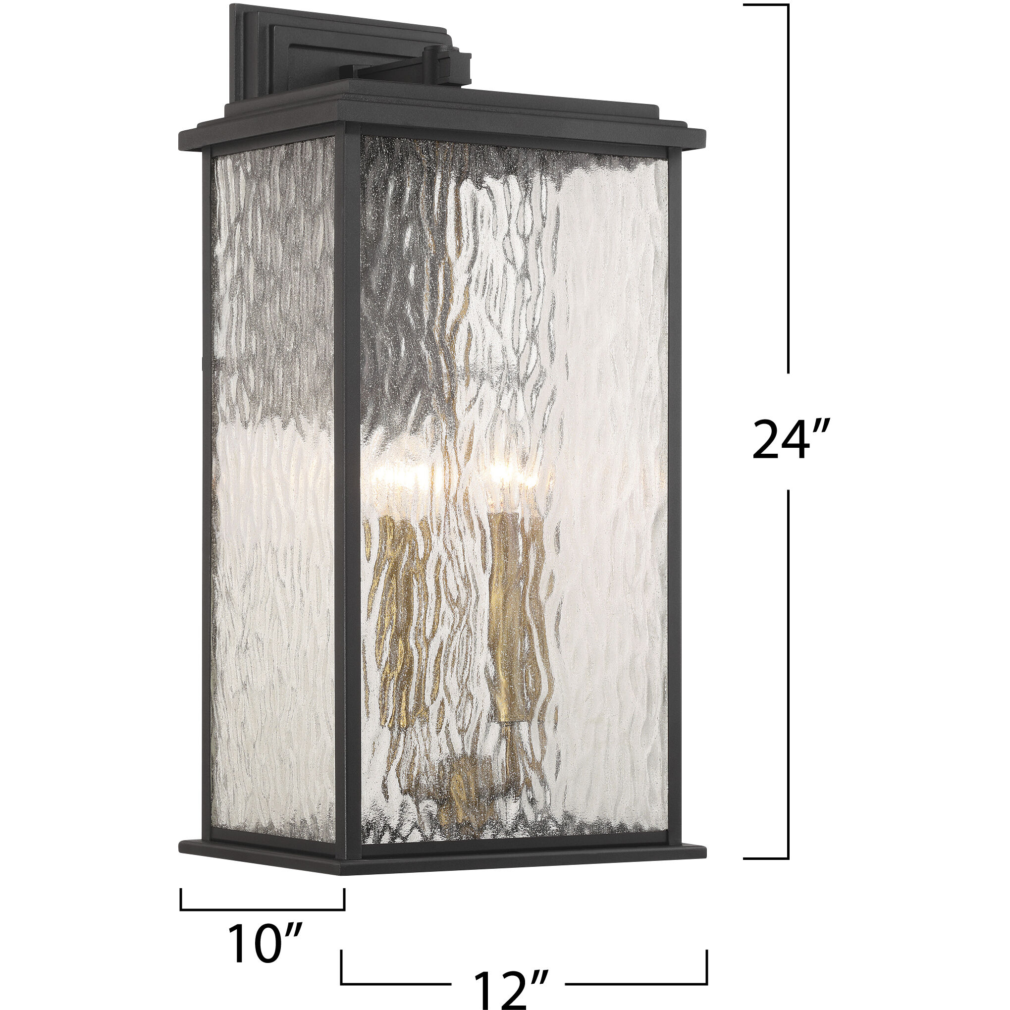 Estate 4 Light 24 inch Black and Brass Outdoor Wall Sconce