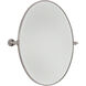 Pivot Mirrors 32 X 31 inch Brushed Nickel Mirror, Oval Beveled