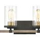Geringer 4 Light 30 inch Charcoal with Beechwood and Burnished Brass Vanity Light Wall Light