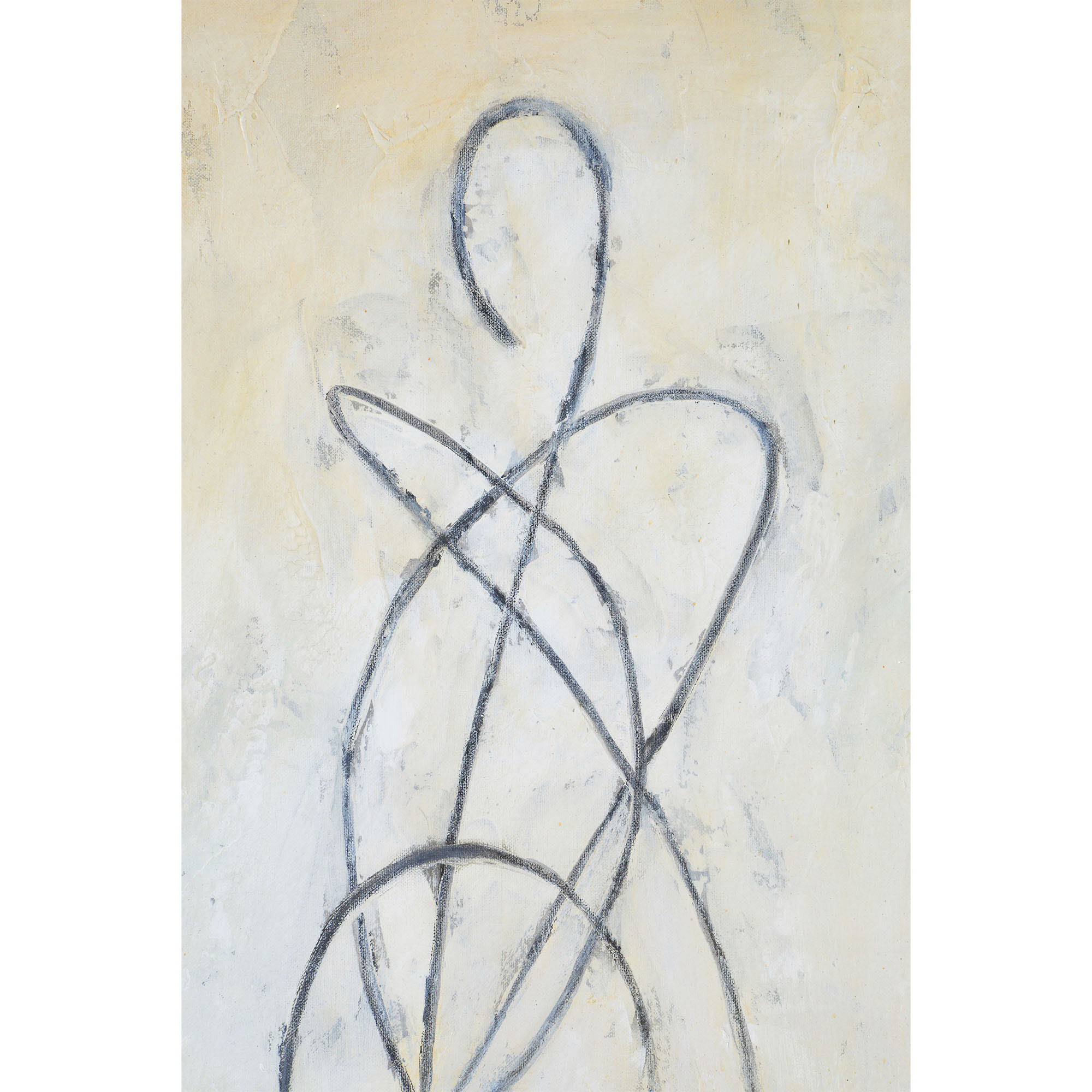 Self Multicolor and Black with Off-White Canvas Art, Set of 2