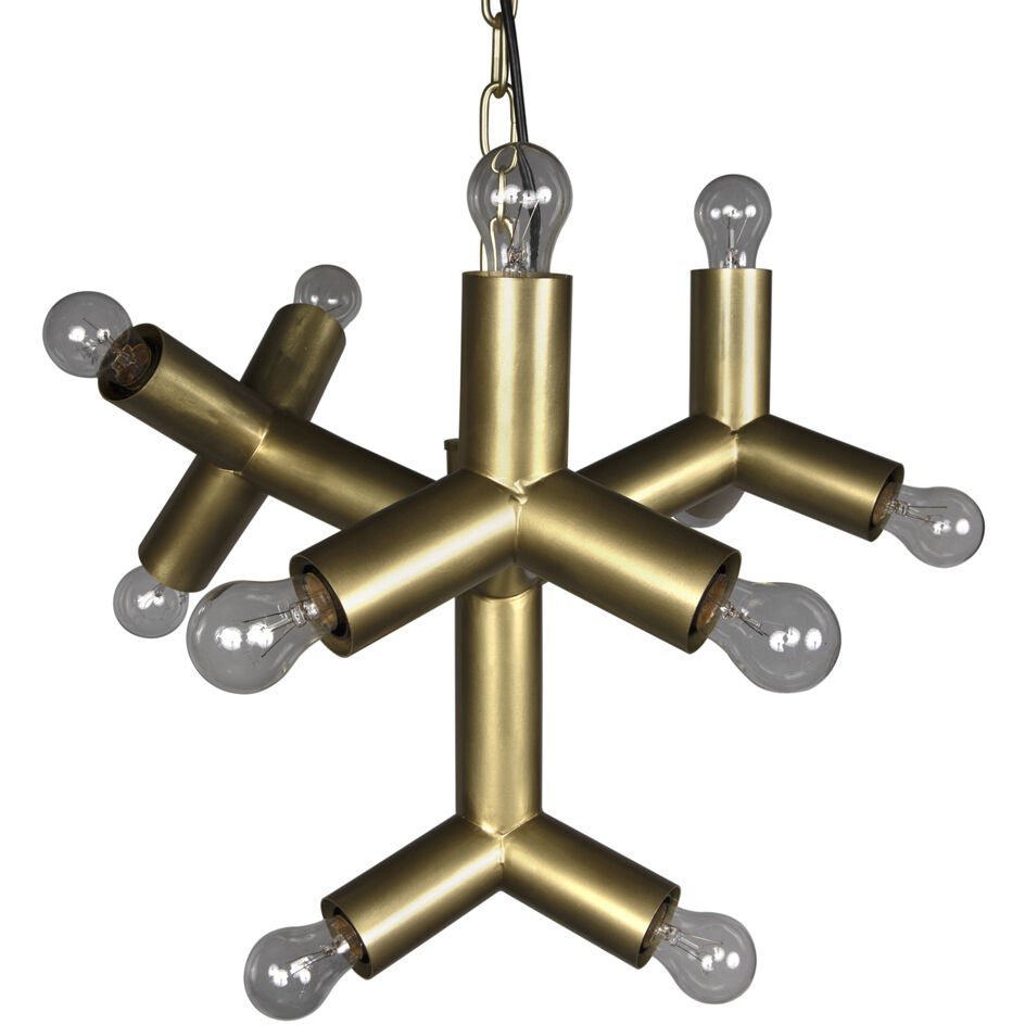 Snow Flake 12 Light 22 inch Antique Brass Chandelier Ceiling Light
