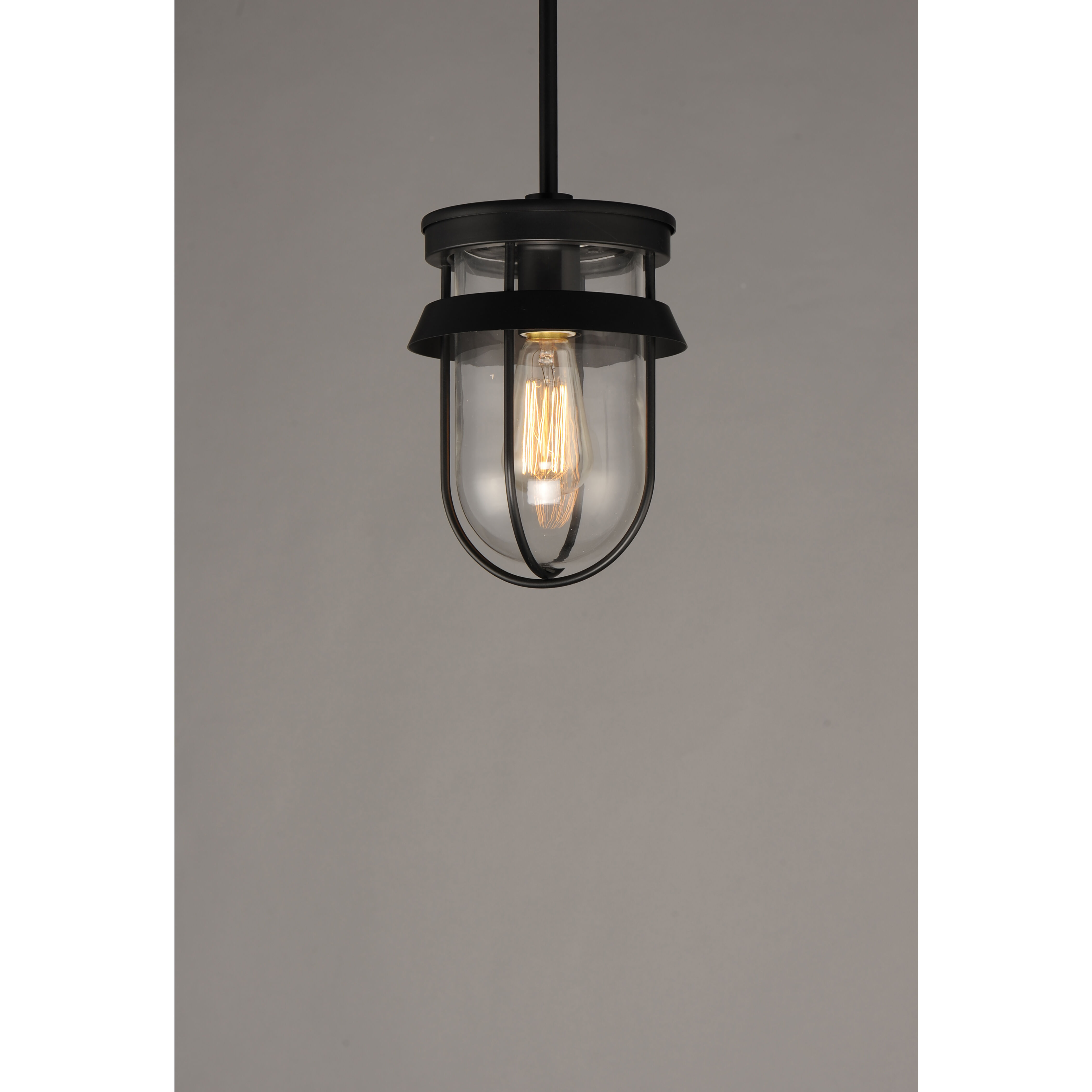 Breakwater 1 Light 7 inch Black Semi-Flush Mount Ceiling Light