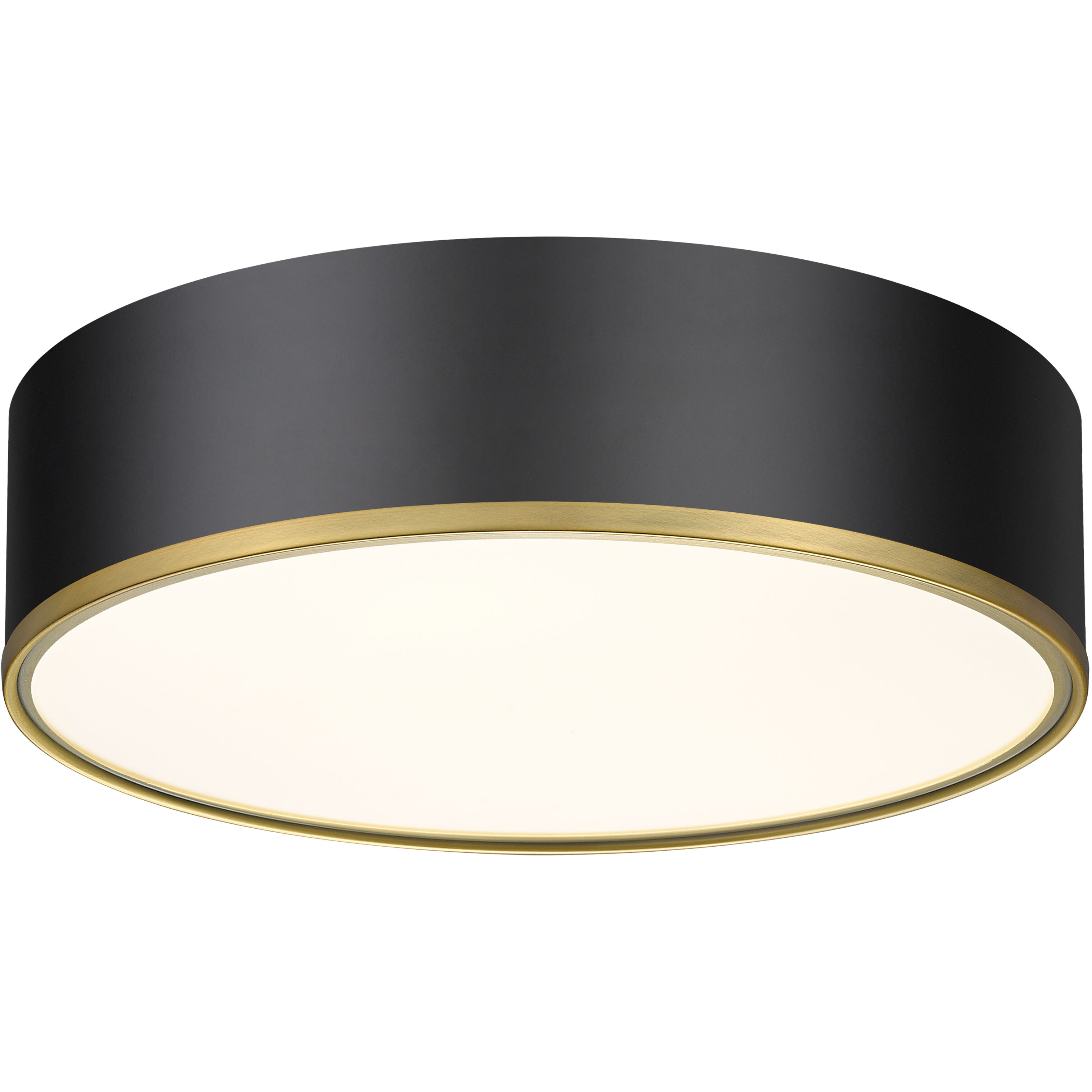 Arlo 4 Light 20.25 inch Matte Black and Rubbed Brass Flush Mount Ceiling Light