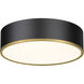 Arlo 4 Light 20.25 inch Matte Black and Rubbed Brass Flush Mount Ceiling Light