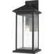 Portland 1 Light 22 inch Black Outdoor Wall Light in Clear Beveled Glass
