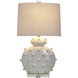 Studded Porcelain 33 inch 100 watt Glossy White and Ivory Table Lamp Portable Light