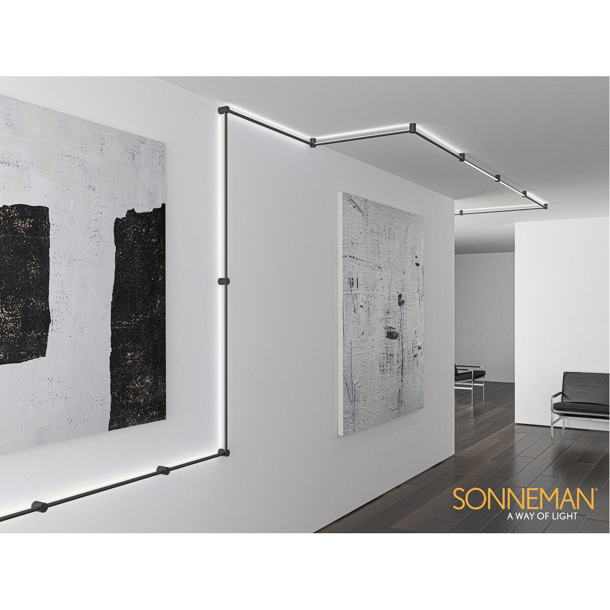 Purolinear 360 LED 97 inch Satin Black ADA Wall Bar Light Wall Light