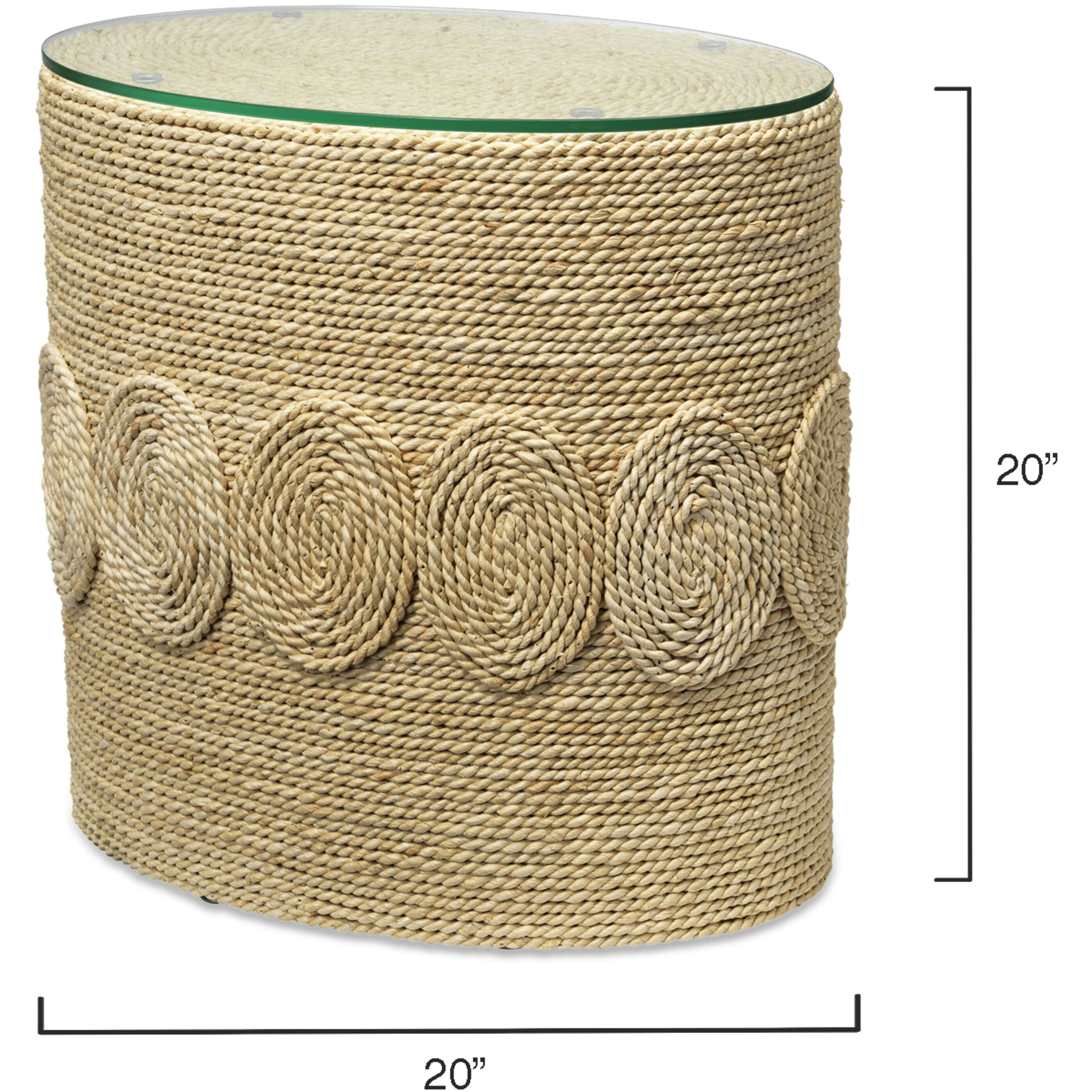 Barbados Oval 20 X 20 inch Off-White Side Table