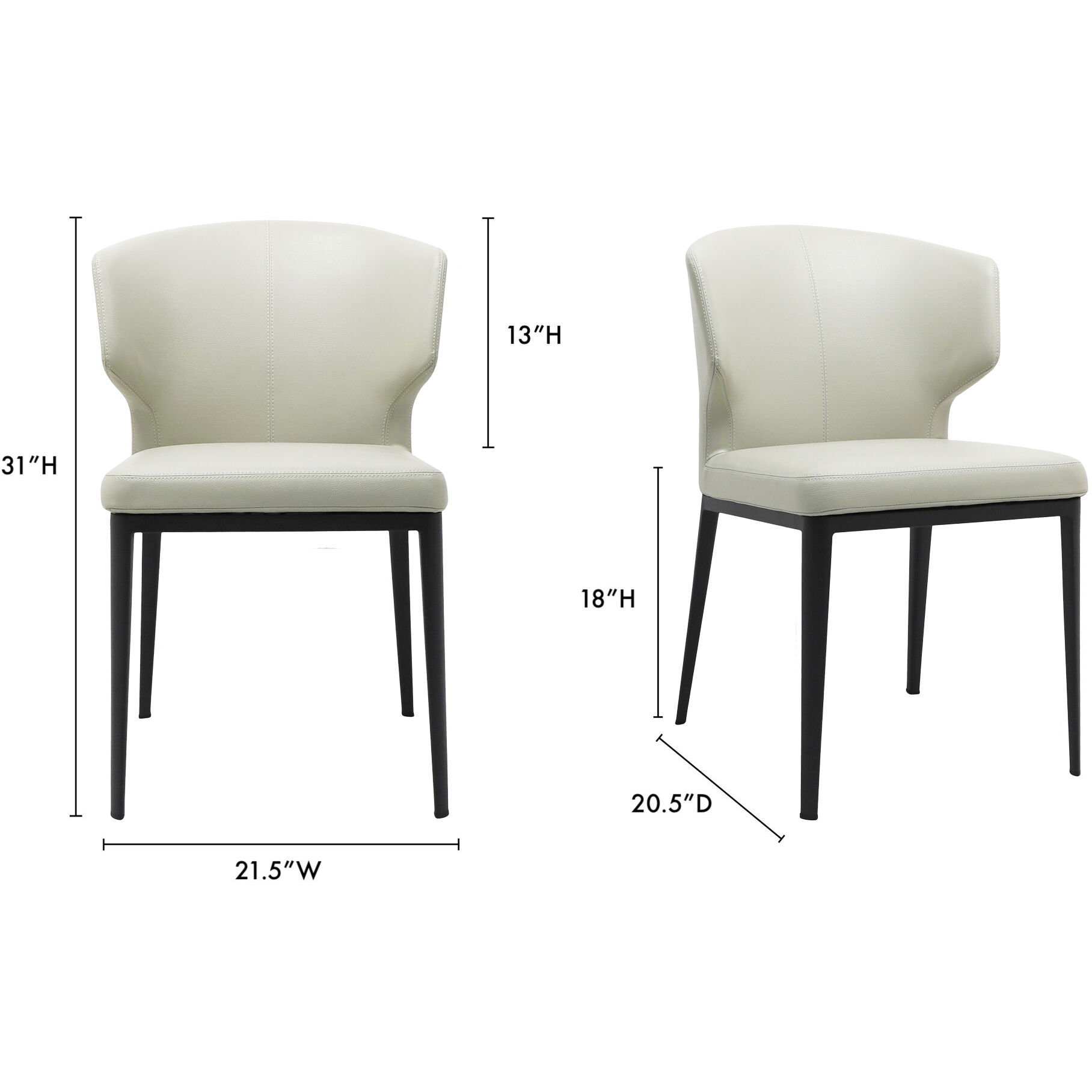 Delaney Beige Side Chair, Set of 2