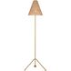 AERIN Gustav 58.63 inch 9.00 watt Burnished Brass Floor Lamp Portable Light in Blonde Rattan